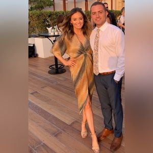 All in Favor Shimmer Cocktail midi Dress